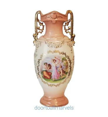Antique Bohemian Handled Urn Vase Victoria Austria Porcelain Signed Kaufmann 12  • $78