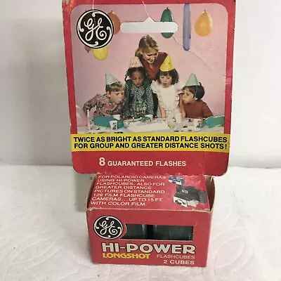 Vintage GE Hi-Power Longshot Flash Cubes Box Of 2 Cubes-8 Flashes • $11.99