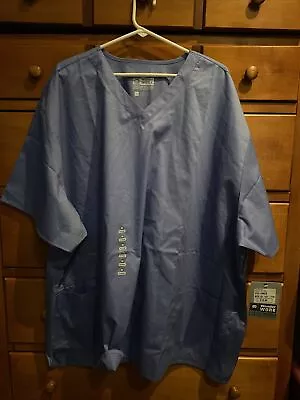 Wink WonderWORK Women's 5xl V-Neck Scrub Top Blue Stretch Comfort (i5) • $28