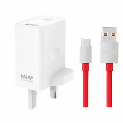 Genuine OnePlus WARP 30w UK/EU 7/7T USB Fast Charger Adapter & Or Type-C Cable • $17.72