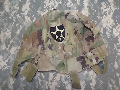 Original Late GWOT US Army OCP ACH Helmet Cover 2nd Infantry Division Patch Used • $24.95