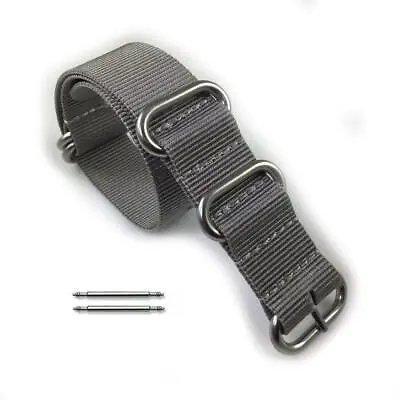 5 Ring Ballistic Army Military Grey Nylon Fabric Replacement Watch Band Strap • $11.95