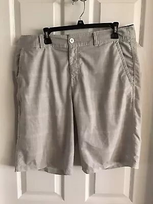 Oneill Shorts Mens 36 Gray Hybrid Plaid Flat Front Shorts/board Short • $11.40