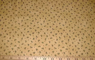 DEBBIE MUMM Fabric - Tiny Dots & Twigs On Tan - BTHY • $4.95