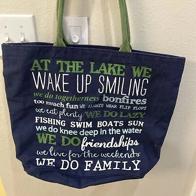 Mud Pie Beach Tote Bag Large With Two Handles Fish Green Blue • $15