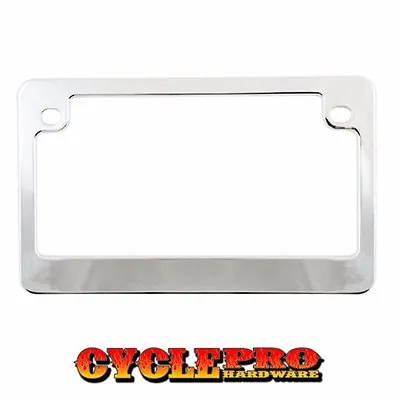 2 Hole Show Chrome Metal Deluxe License Plate Frame Touring & Street Motorcycle • $15.95