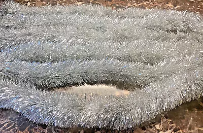 Vintage  Craft Silver  Tinsel Garland  12 Ft Christmas Tree Decoration • $14.95