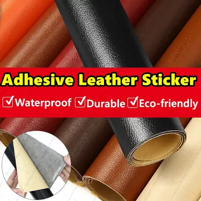 Self Adhesive Leather For Sofa Repair Patch Furniture Sticker Seat Bag Shoes Fix • $7.59