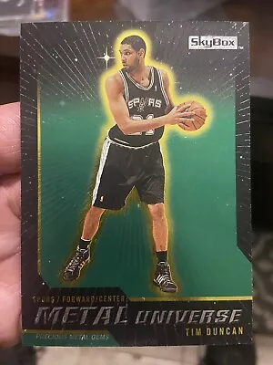 Tim Duncan 2008 09 Skybox Metal Universe Precious Metal Gems Green PMG 03/10 • $11999.99