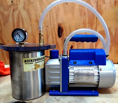 Star 1 Stage Vacuum Pump # Rs-1 3cfm 110v 1/4 Hp & Bienzumbado Bees Wax Chamber • $99.99