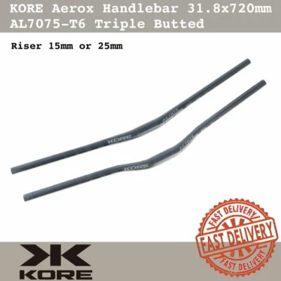$21.90 • Buy KORE Aerox MTB XC Handlebar 31.8 X 720mm AL7075-T6 Triple Butted Riser 15mm/25mm