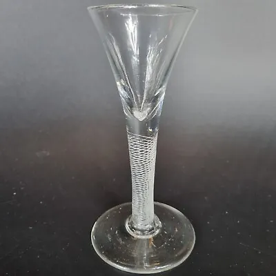 Antique 18th Century Wine Drinking Glass With Air Twist Stem • £195