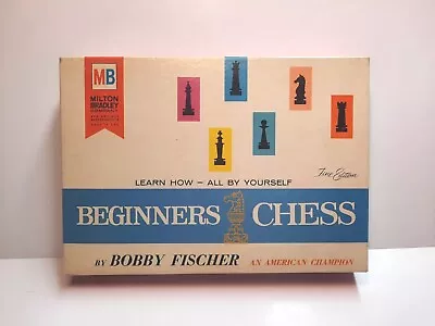 Vintage 1966 Milton Bradley Beginners Chess By Bobby Fischer 5620 ~ Fine Edition • $55