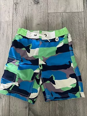 Mini Boden Boys Camo Swim Shorts Trunks Size 3-4Y Hardly Worn! EUC! • $10