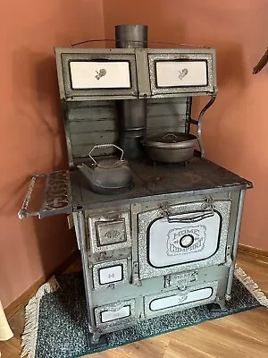 $1500 • Buy Antique Home Comfort Wood Burning Cook Stove Wrought Iron Range Company