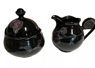 Mikasa Rondo Tango EJ 702 Ceramic Sugar Bowl With Lid And Creamer • $24