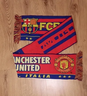 Barcelona Manchester United 2008-2009 Champions League Final Scarf • $10.09