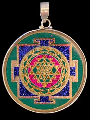 $55.55 • Buy Sri Yantra Sacred Geometry Pendant Jewelry Necklace. .925 Sterling Silver.