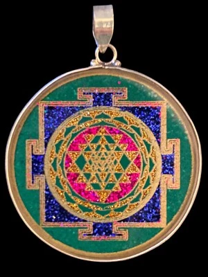 $55.55 • Buy Sri Yantra Sacred Geometry Pendant Jewelry Necklace. .925 Sterling Silver.