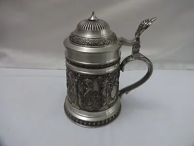 Vintage Pewter SKS Zinc Zinn West Germany Lidded 1/2 Pint Tankard Height 13 Cm • £30