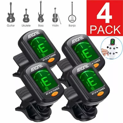 $16.73 • Buy 4X Digital Chromatic LCD Clip-On Electric Tuner For Guitar Bass Ukulele Violin