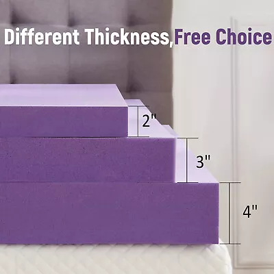 2  3  Memory Foam Mattress Topper Pad Twin Full Queen King Size Lavender • $39.99