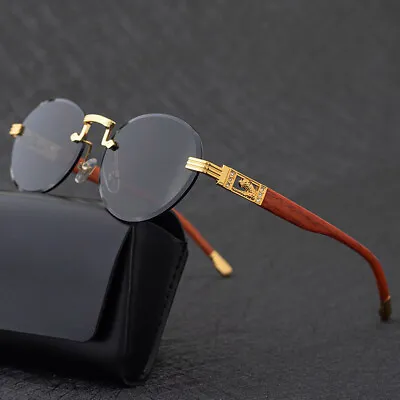 Fashion Round Sunglasses Men Women Retro Rimless Metal Bar Hip Hop Shade Glasses • $8.99