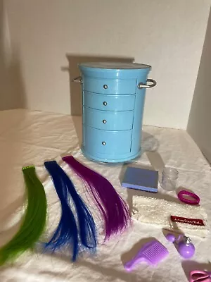 American Girl Doll Salon Hair Styling Caddy Blue • $18
