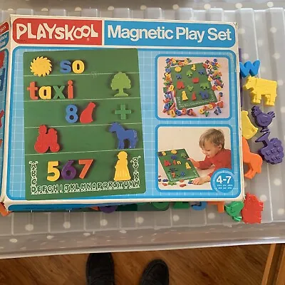 Vintage Playskool Magnetic Play Set 1982 Hong Kong Number Alphabet Learning Toy • £8