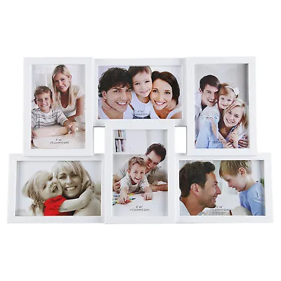 Multi Picture Frame Collage Aperture Photo Frames Holds 6 - 6''X4'' Photos UK • £8.99