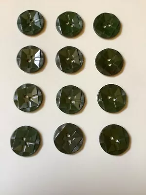 Vintage 1930’ Art Deco Bakelite Buttons. 12 Green Bakelite Buttons. Wonderful • $18