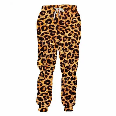 Leopard Streetwear 3D Print Casual Trousers Men Women Sweatpants Jogging Pants • £20.39