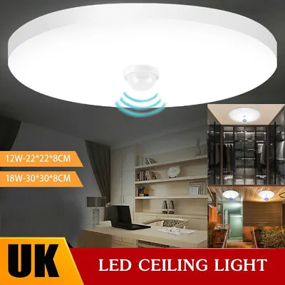 £10.99 • Buy Modern LED Ceiling Light PIR Motion Sensor Lamp Round Bathroom Kitchen Lamp