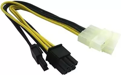 (3-Pack) 8 Pin (6+2) Male PCI Express To 2X Molex Power Adapter Cable 9-inch(23c • $9