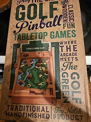 Mini Golf Pinball Challenge Cup Wooden By The Games Cupboard Open Box • $20