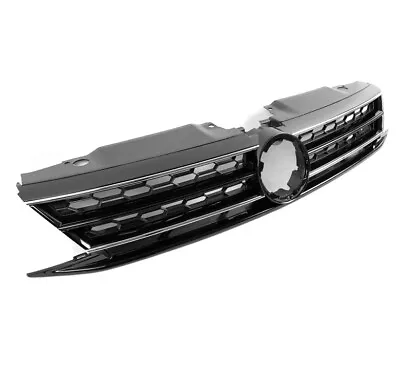 $61.95 • Buy 2015-2017 Vw Mk6 Jetta Mesh Hex Honeycomb Upper Grille Grill Black W/chrome Trim