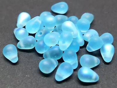 £1.99 • Buy 60 X 6/4MM GENUINE CZECH GLASS MINI TEARDROP DROP BEADS - CHOICE OF COLOURS 