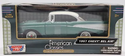 2011 Motormax American Classics 1:24 Die-Cast Green/White 1957 Chevy Bel Air • $19.99