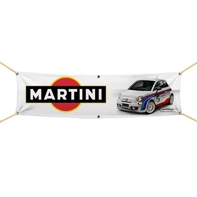 Martini Fiat 500 Race Car Flag Banner 1.5 X 6FT Performance Racing • $12.89