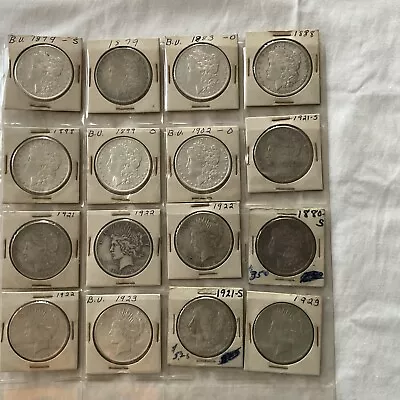 1879 To 1923 Morgan & Peace Silver Dollars  Lot Of 16 Coins NO RESERVE • $355