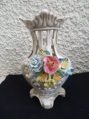 Italian Capodimonte  Floral Vase • £7.50