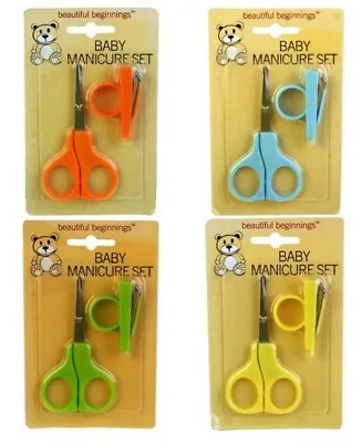 Baby Nail Manicure Set 2 Piece - Orange  Blue  Yellow  Green • £2