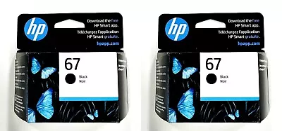 New HP 67 Black 2-Pack Ink Cartridges Genuine • $28.95