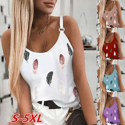 £3.49 • Buy Plus Size Womens Summer Beach Boho Tank Tops Blouse Holiday Ladies Casual Vest