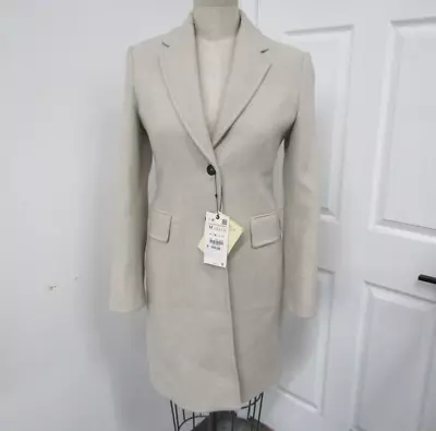 NWT ZARA Manteco Beige Long Wool Coat- SZ M • $100