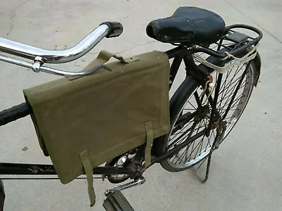 Original Vintage OD Green Military Surplus Style Messenger Bag Bicycle Pannier • $19.99