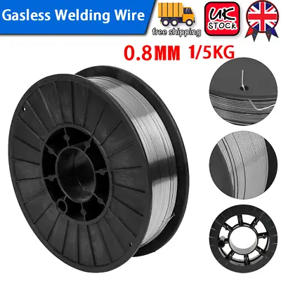 1-5KG 0.8mm Gasless Mild Steel Mig Welding Wire Reel Spool Roll Flux Core No Gas • £21.99