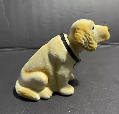 Vintage Flocked Bobble Head Golden Retriever Dog With Collar And Tag • $20