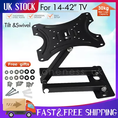 Slim Tilt Swivel TV Wall Bracket For 14 20 22 24 26 32 40 42 Inch Plasma LCD LED • £10.99