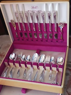 1847 ROGERS BROS Daffodil SILVERPLATE FLATWARE SET New Never Used + EXTRAS+Chest • $399.99